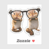 Chipmunks in leesbril sticker (Vel)
