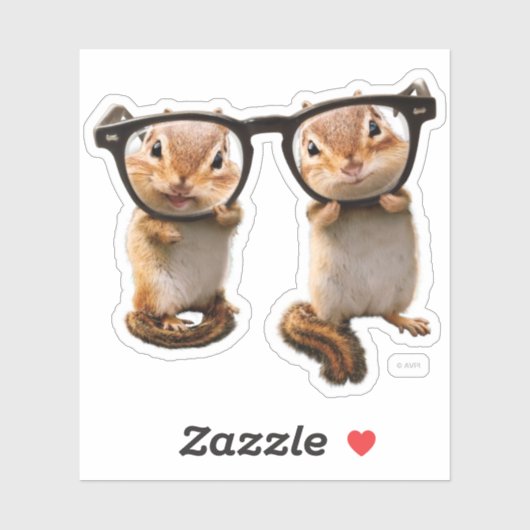 Chipmunks in leesbril sticker (Vel)