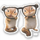 Chipmunks in leesbril sticker (Voorkant)