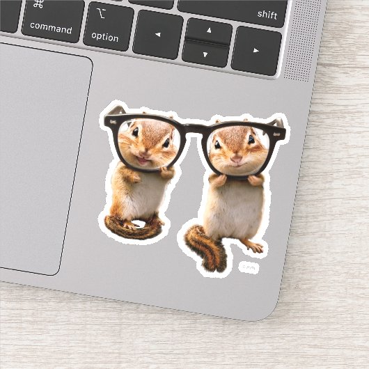Chipmunks in leesbril sticker (Detail)