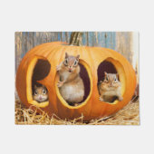 Chipmunks Inside Boo Jack-o-Lantern Deurmat (Voorkant)