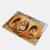 Chipmunks Inside Boo Jack-o-Lantern Deurmat (Schuin)