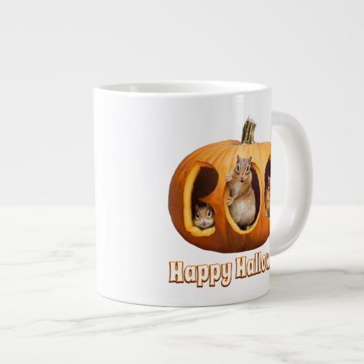 Chipmunks Inside Boo Jack-o-Lantern Grote Koffiekop (Voorkant rechts)