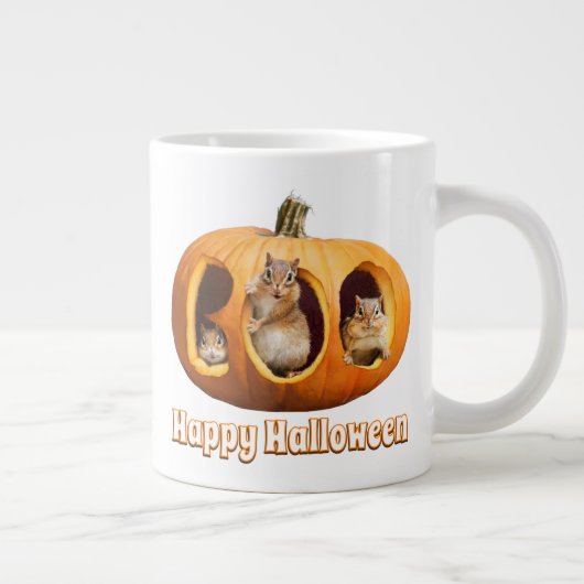 Chipmunks Inside Boo Jack-o-Lantern Grote Koffiekop (Rechts)