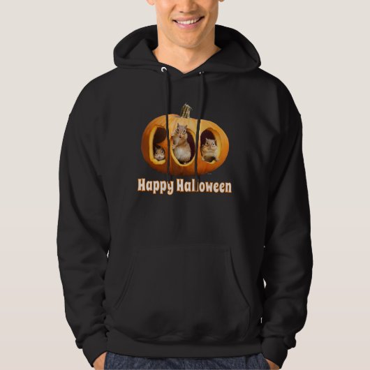 Chipmunks Inside Boo Jack-o-Lantern Hoodie (Voorkant)