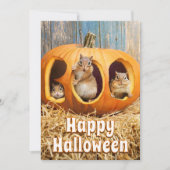 Chipmunks Inside Boo Jack-o-Lantern Kaart (Voorkant)