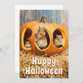 Chipmunks Inside Boo Jack-o-Lantern Kaart (Voorkant / Achterkant)