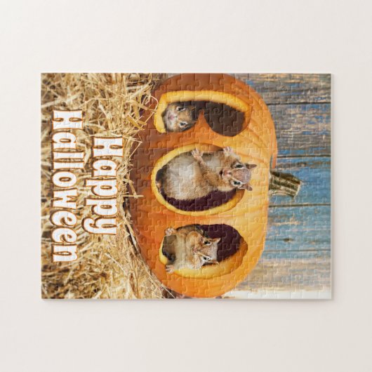 Chipmunks Inside Boo Jack-o-Lantern Legpuzzel (Horizontaal)