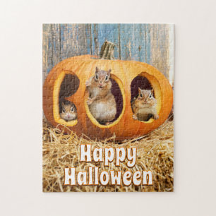 Chipmunks Inside Boo Jack-o-Lantern Legpuzzel
