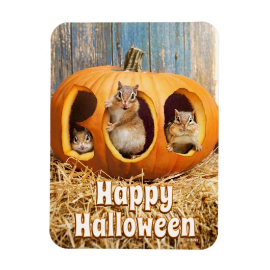 Chipmunks Inside Boo Jack-o-Lantern Magneet (Verticaal)