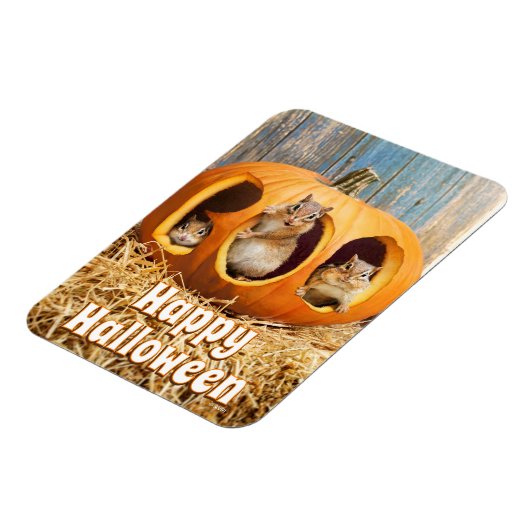 Chipmunks Inside Boo Jack-o-Lantern Magneet (Linkerzijde)