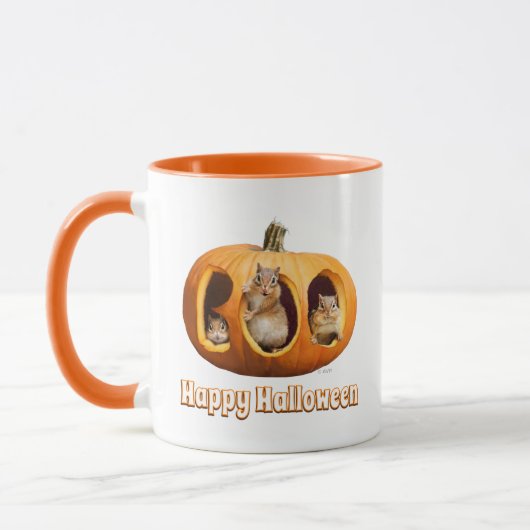Chipmunks Inside Boo Jack-o-Lantern Mok (Links)