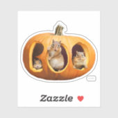 Chipmunks Inside Boo Jack-o-Lantern Sticker (Vel)