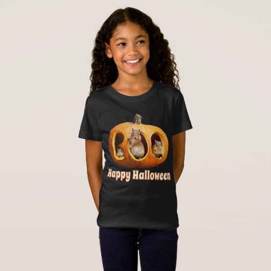 Chipmunks Inside Boo Jack-o-Lantern T-shirt (Voorkant volledig)