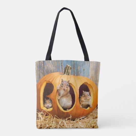 Chipmunks Inside Boo Jack-o-Lantern Tote Bag (Achterkant)