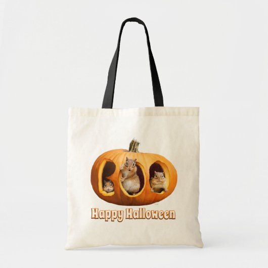 Chipmunks Inside Boo Jack-o-Lantern Tote Bag (Voorkant)