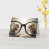Chipmunks kijken door een bril kaart (Gele Bloem)