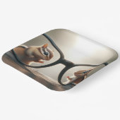 Chipmunks kijken door grote zwarte bril papieren bordje (Gebogen)