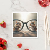 Chipmunks kijken door grote zwarte bril servet (Insitu)