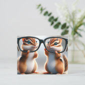 Chipmunks met bril Oogarts Briefkaart (Staand voorkant)