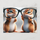 Chipmunks met bril Oogarts Briefkaart (Voorkant)