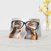 Chipmunks met een bril Verjaardag Humor Kaart (Gele Bloem)