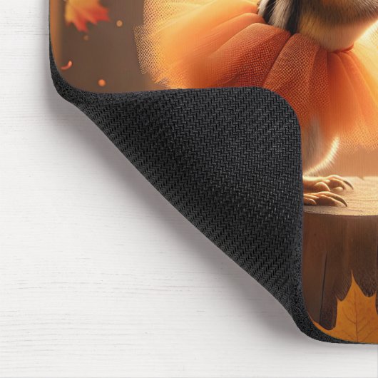 Chipmunks met tutu's op herfststronk muismat (Hoek)