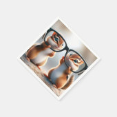 Chipmunks met zwarte bril servet (Hoek)