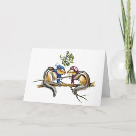 Chipmunks onder de mistletoe kaart