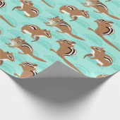 Chipmunks op Mint Green Background Pattered Cadeaupapier (Hoek)
