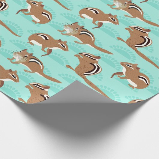 Chipmunks op Mint Green Background Pattered Cadeaupapier (Hoek)