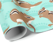 Chipmunks op Mint Green Background Pattered Cadeaupapier (Rol Hoek)