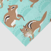 Chipmunks op Mint Green Background Pattered Tissuepapier (Detail)