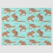 Chipmunks op Mint Green Background Pattered Tissuepapier (Voorkant)