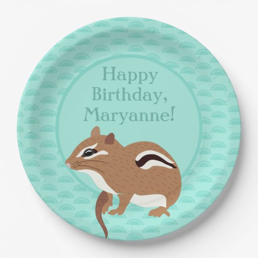 Chipmunks Thema Birthday Party Custom Papieren Bordje (Voorkant)
