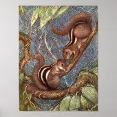 Chipmunks van Louis Sargent,  wilde dieren Poster (Voorkant)
