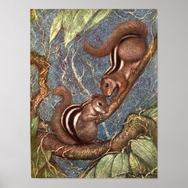 Chipmunks van Louis Sargent,  wilde dieren Poster