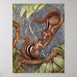 Chipmunks van Louis Sargent,  wilde dieren Poster