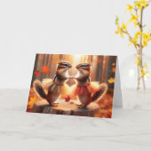 Chipmunks voor de verjaardag van de Herfst Kaart (Gele Bloem)