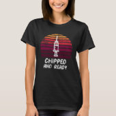 Chipped and ready pro vaccination sunset t-shirt (Voorkant)