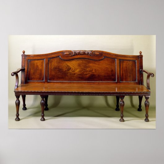 Chippendale carved hall settee, c.1770 poster (Voorkant)