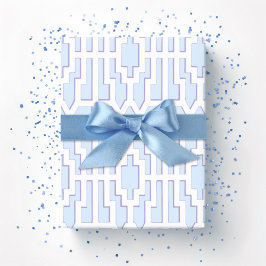 Chippendale Fret in Blauw en Paars Cadeaupapier