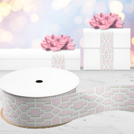 Chippendale Fret in roze en groen Grosgrain Lint