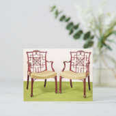 Chippendale mahogany eetstoelen briefkaart (Staand voorkant)