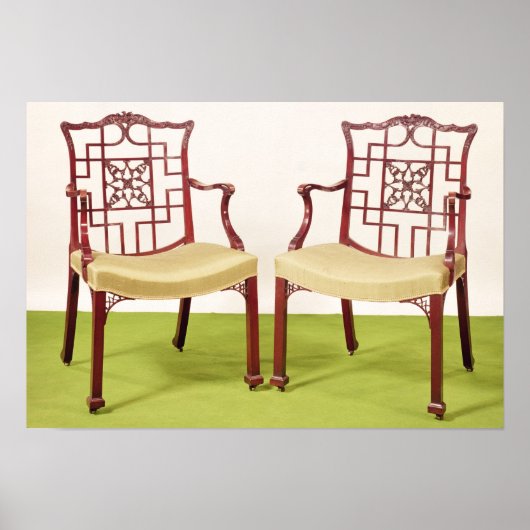 Chippendale mahogany eetstoelen poster (Voorkant)