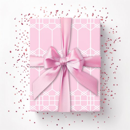 Chippendale Octagon Trellis in Pink Cadeaupapier