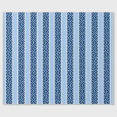 Chippendale Streep in Blauwe Indigo Cadeaupapier (Vlak)