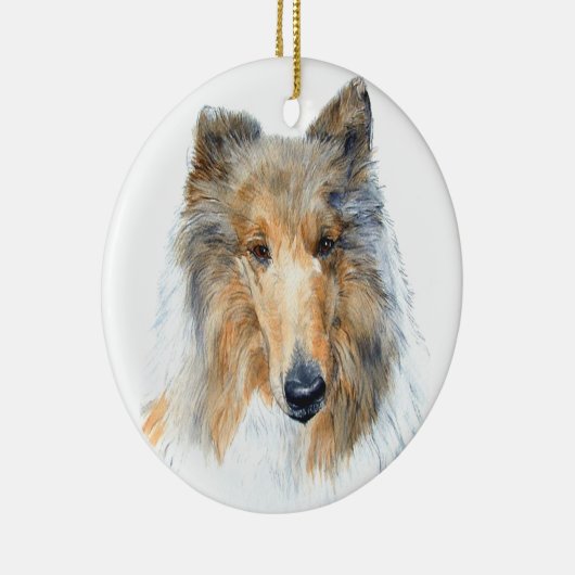 Chipper de Collie Keramisch Ornament (Rechts)
