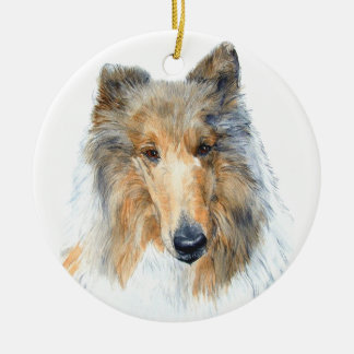 Chipper de Collie Keramisch Ornament