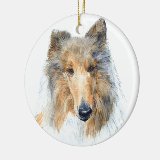 Chipper de Collie Keramisch Ornament (Links)